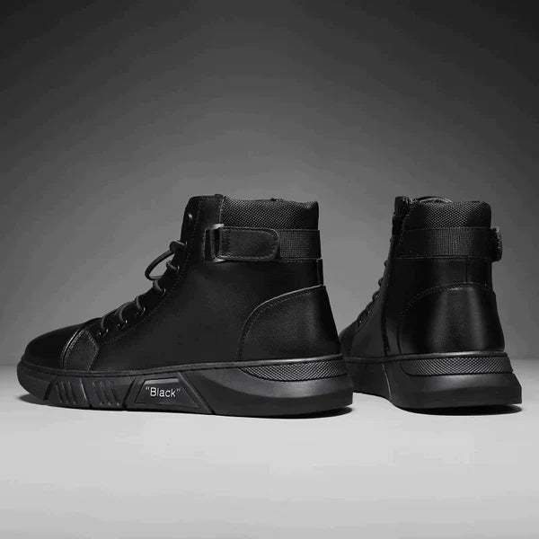 Urban Leather Black Boots For Men