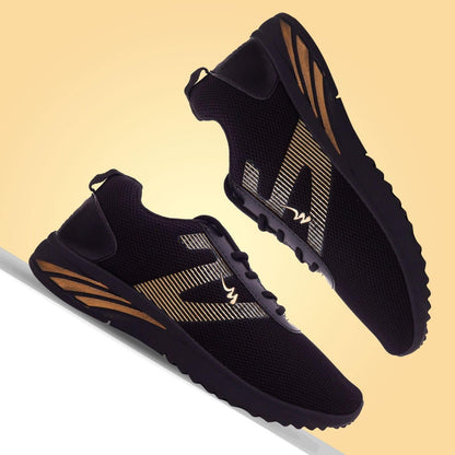 Monex New Latest Black Gold Shoes For Mens