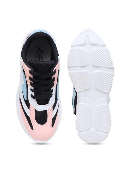 Knoos Women Colourblocked Mesh Comfort Insole Basics Sneakers