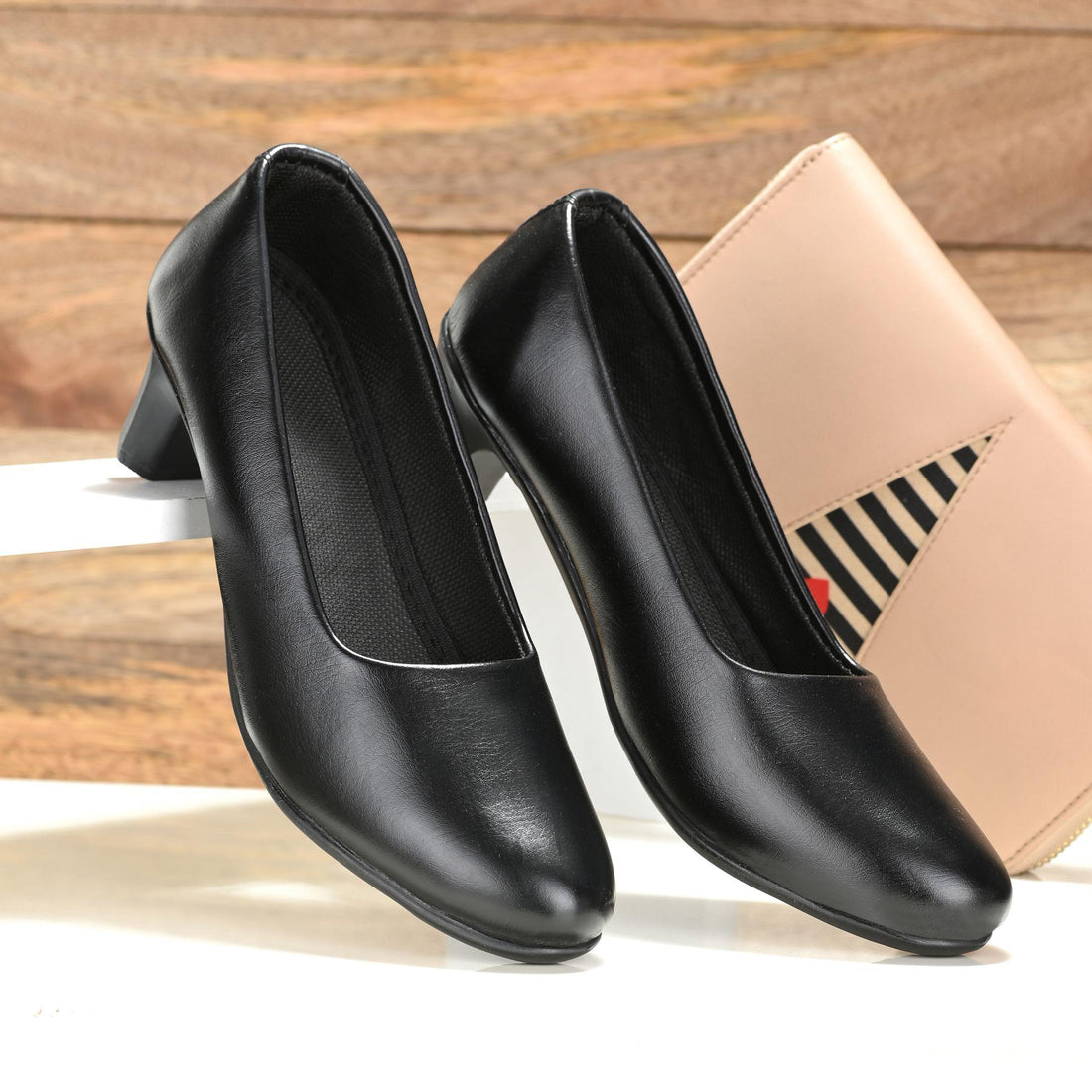 Black Genuine Leather Bellies For Women&